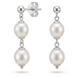 Witgouden oorbellen cultive parels