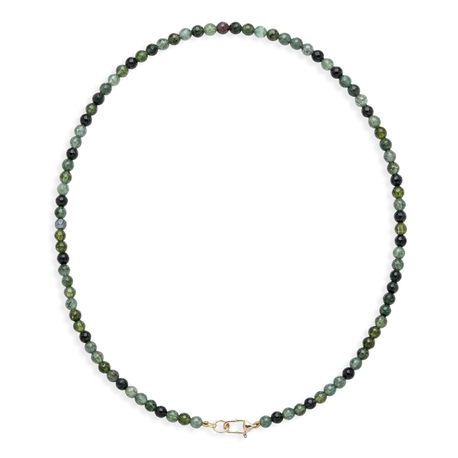 Ketting met groen toermalijn met 14 krt gouden sluiting 43,50