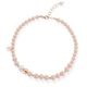 Lelune roséverguld zilveren collier met roze koraalpasta en zoetwaterparel lgnk424