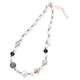 Lelune roséverguld zilveren collier grijs kwarts en wolkenkwarts