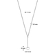 Zilveren y-collier met hartje 42-45 cm