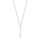Zilveren y-collier met rondje 42-45 cm