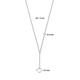 Zilveren y-collier met rondje 42-45 cm