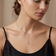 Zilveren y-collier met rondje 42-45 cm