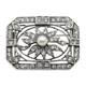 GL zilveren broche antiek stijl Swarovski crystals en een glas parel 035786