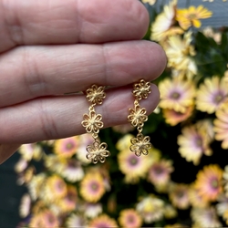 Christina vergulde oorbellen bloemen 670-S96