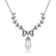 GL collier met hanger bloemen strik en crystalparel