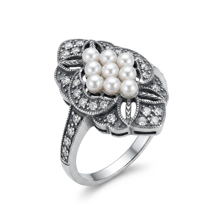 GL Timeless Classics zilveren ring met crystal parels en Swarovski kristal 015592