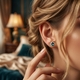 14krt gouden oorstekers London Blue topaas en diamant sale
