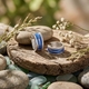 Zilveren oorringen blauw lak zirkonia, Breuning