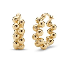 Verguld zilveren creolen bolletjes 19 x 6 mm