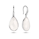 Zilveren oorhangers wit agaat