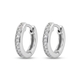 14k witgouden klapcreolen met 24 briljant geslepen diamanten (0,12 ct). Diameter 15 mm