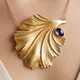 Collier groot gingko blad met ioliet Bruno da Rocha 33,2 gr.