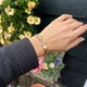 Vintage 18krt gouden armband paardhoofden met 14 diamanten