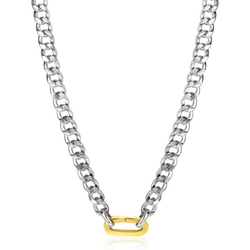 ZINZI zilveren gourmet collier met vergulde connector ZIC2378