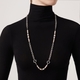 Giovanni Raspini zilveren collier blossom long roze parels 11936