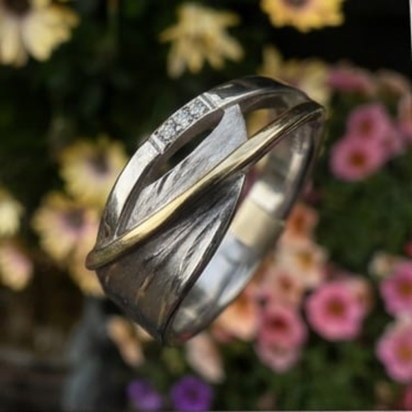 Zilveren ring bicolor met zirkonia