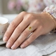 Gouden ring peridot, citrien en diamant
