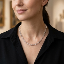 Zilveren ketting naar Tiffany ketting 43 cm massief 1e gehalte zilver
