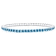 Zilveren rekarmband blauw zirkonia