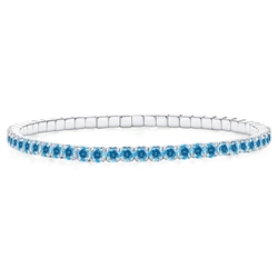 Zilveren rekarmband blauw zirkonia