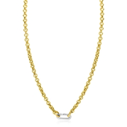 Zilver gold plated zilver collier met connector Zic2377G