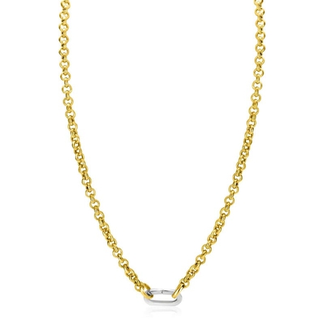Zilver gold plated zilver collier met connector Zic2377G