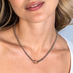 Zilver collier met vergulde connector van Zinzi Zic2377