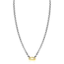 Zilver collier met vergulde connector van Zinzi Zic2377