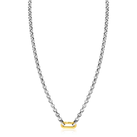 Zilver collier met vergulde connector van Zinzi Zic2377