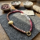 Zonnesteen, jade en kwarts collier verguld zilver