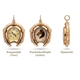 Zeldzame antieke 18 karaat roségouden hoefijzerhanger met miniatuurkompas en waarschijnlijk Essex crystal paardenportret. Circa 