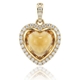 Geelgouden harthanger citrien en diamant