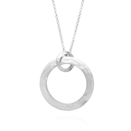 Giovanni Raspini zilver collier Blade met cirkels