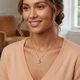 Elements Gold  Morganite Teardrop Pendant With Diamonds in 9ct Rose Gold