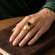 Bruno da Rocha verguld zilveren ring scarabee kever met onyx