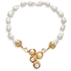 Bruno da Rocha verguld zilver barokparel collier met bloesem ornament