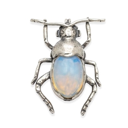 Bruno da Rocha zilveren broche kever opaline
