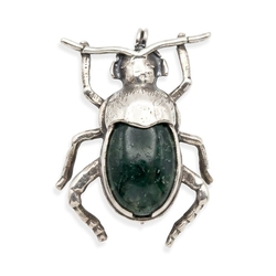 Bruno da Rocha zilveren broche kever opaline