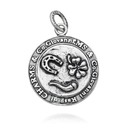Zilveren amulet coin bedel Giovanni Raspini