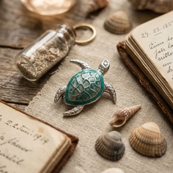 Zilveren broche zeeschildpad Nicole Barr
