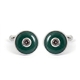 Groene manchetknopen zilver