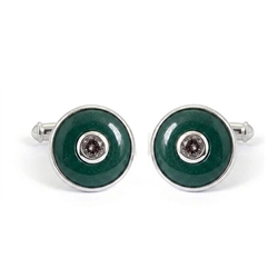 Groene manchetknopen zilver