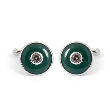 Groene manchetknopen zilver