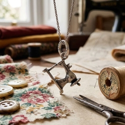 Giovanni Raspini zilveren hanger naaimachine