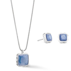 Coeur de Lion oorstekers 1200210717 Spikes Square aventurine silver blue