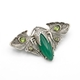Zilveren hanger broche agaat peridot