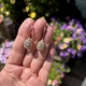 Tsars Collection rosé zilver oorhangers wit groen