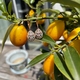 Tsars Collection rosé zilver oorhangers wit groen